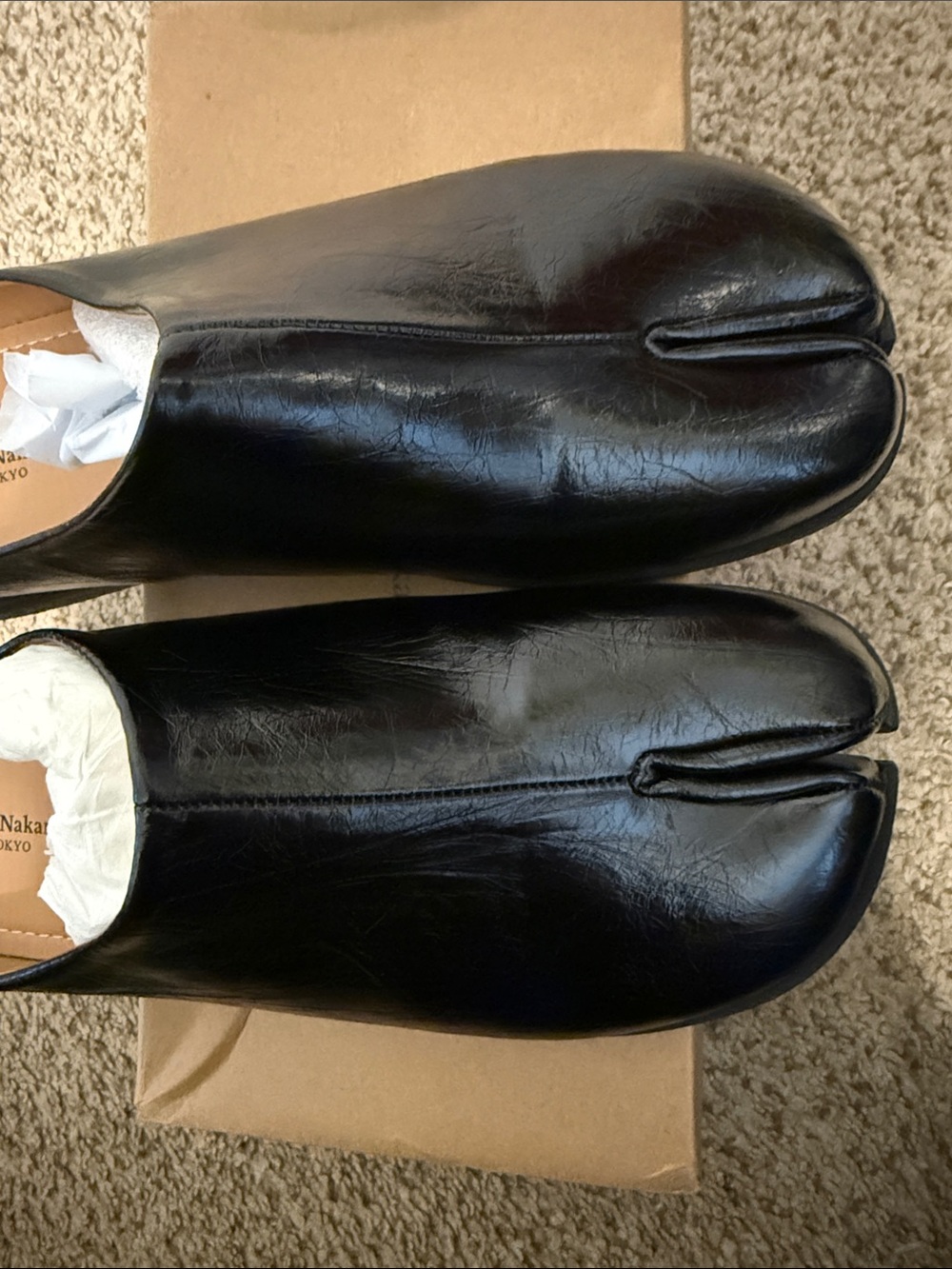 Women's leather tabi mules - Picture 2 of 7